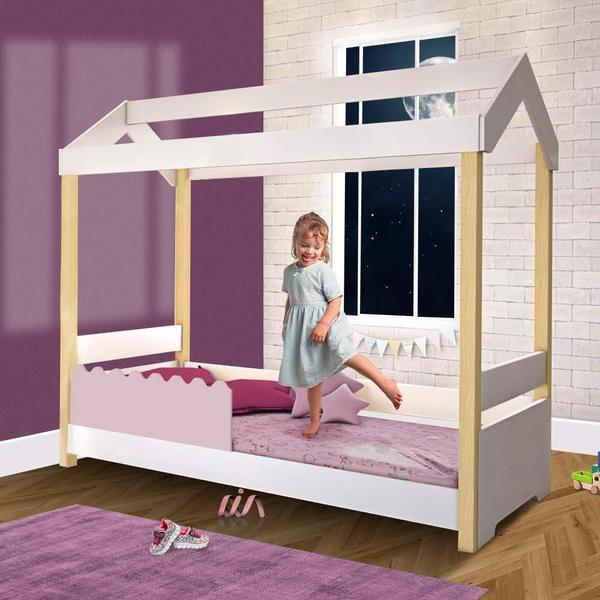 Imagem de Cama Casinha Infantil Rose Jhulia Divaloto Com Colchão Probel D20