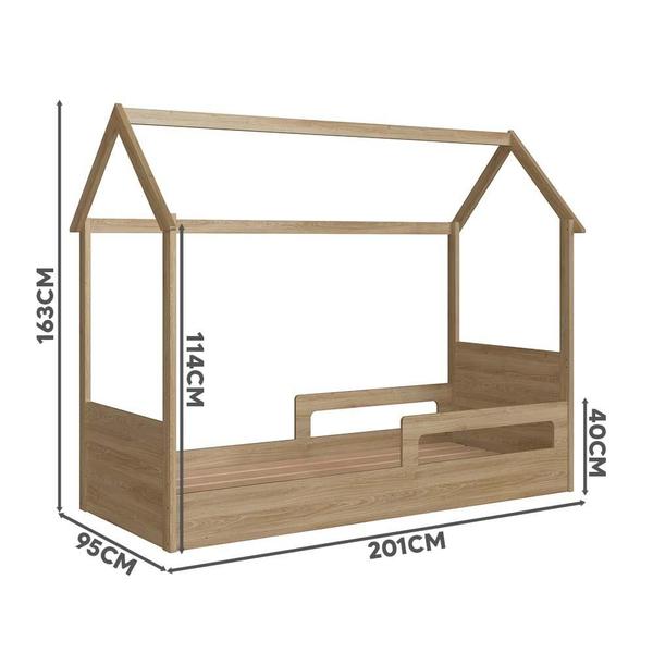 Cama Casinha Montessoriana Com Colchão Solteiro Aveiro Oak Sorriso Shop JM Imagem de Cama Casinha Montessoriana Com Colchão Solteiro Aveiro Oak Sorriso Shop JM