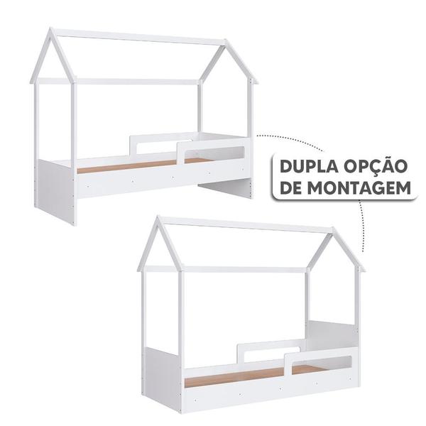 Imagem de Cama Casinha Montessoriana Solteiro Branco Sorriso Shop JM