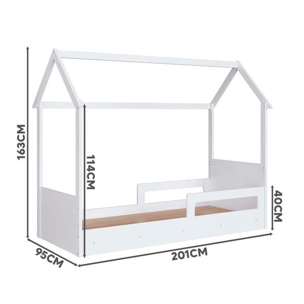 Imagem de Cama Casinha Montessoriana Solteiro Branco Sorriso Shop JM