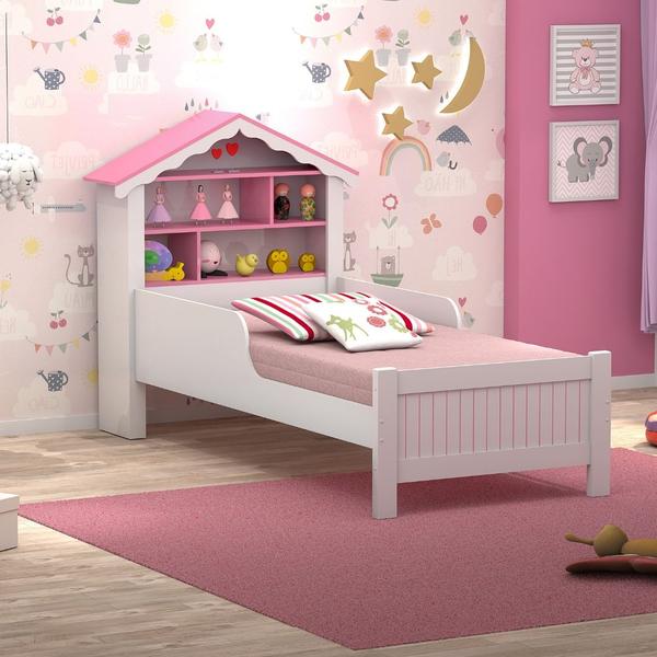 Imagem de Cama Casinha Princesa Infantil Rosa MDF Resistente Segura