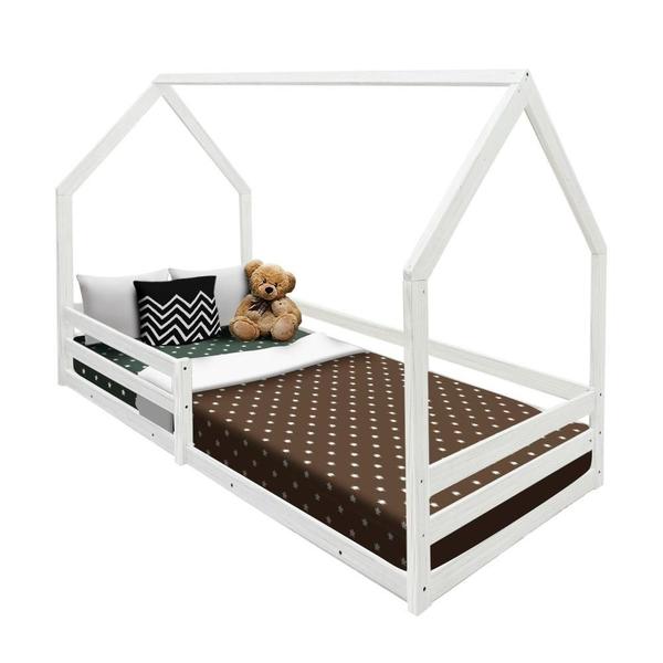 Imagem de Cama Casinha Solteiro Madeira Maciça Branco Juninho Shop Jm