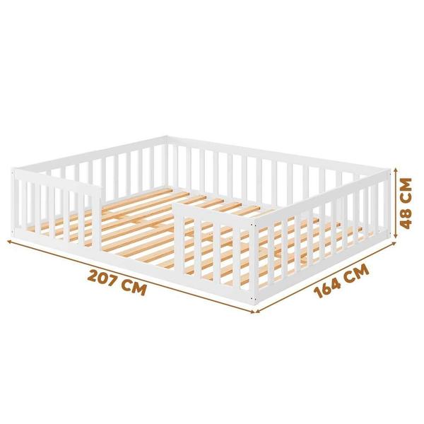 Imagem de Cama Cercadinho De Chão Com Colchão Queen Size Branco Torse Shop Jm