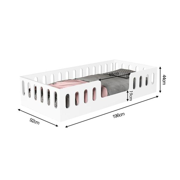 Imagem de Cama Cercadinho Infantil Mdf Helo Solteiro - Branca