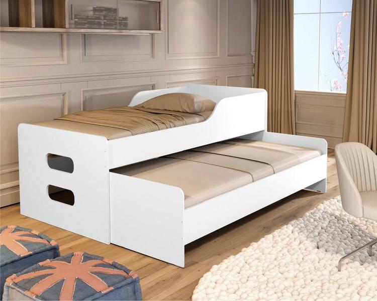 Imagem de Cama com Auxiliar Veneza Branco com Colchão