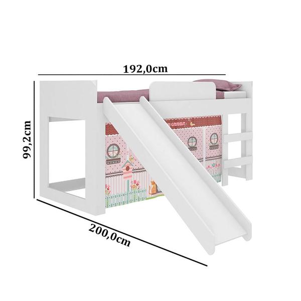 Imagem de Cama com Esc. Joy com Cortina Doce Casinha e Luz de Led Pura Magia