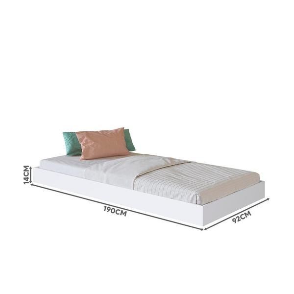 Imagem de Cama De Apoio Solteiro Com Rodízios Branco Yanca Shop JM