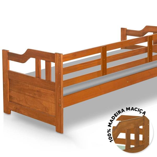 Imagem de Cama De Babá Madeira Maciça Com Colchão Solteiro Imbuia Amsterdã Shop JM