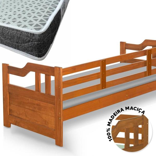 Cama De Babá Madeira Maciça Solteiro Imbuia Amsterdã Shop JM Com Colchão Probel Guarda Costas Imagem de Cama De Babá Madeira Maciça Solteiro Imbuia Amsterdã Shop JM Com Colchão Probel Guarda Costas