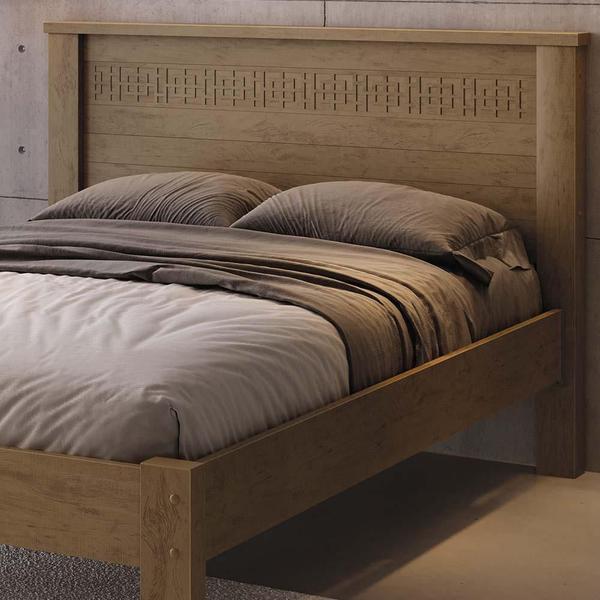 Imagem de Cama De Casal 149x200 Com Cabeceira 100% MDF Com Colchão Castanho Dubai Fênix