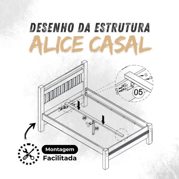 Imagem de Cama de Casal Alice na Cor Imbuia