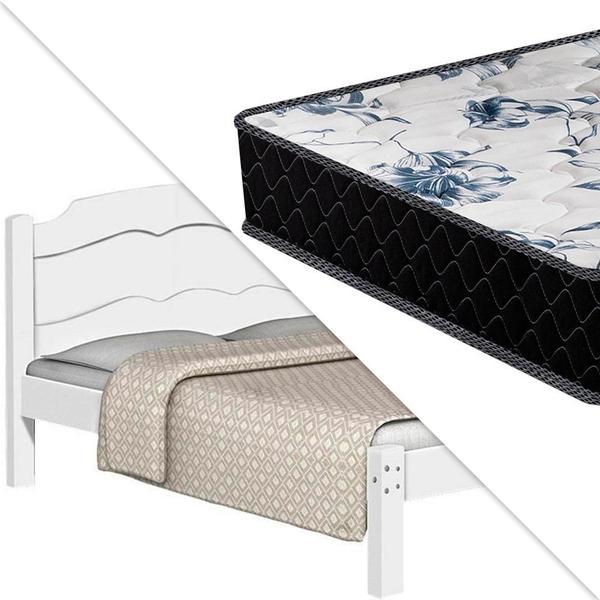 Imagem de Cama de Casal Anti Ruido Lais Basoto Branco Com Colchão Gazin Casal D33 138 x 188