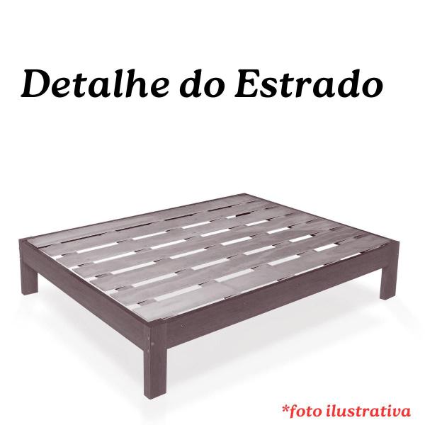 Imagem de Cama de Casal Bella de Madeira Maciça Angelim Pedra/Tauari Castanho