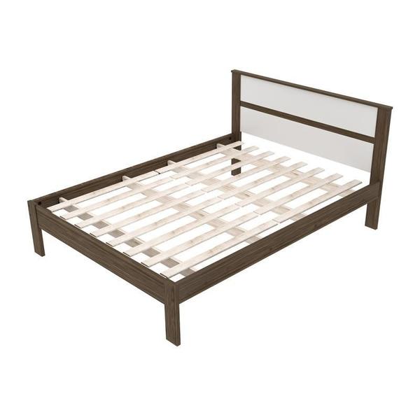 Imagem de Cama de casal CM8005 Nogal /Branco - Ammo