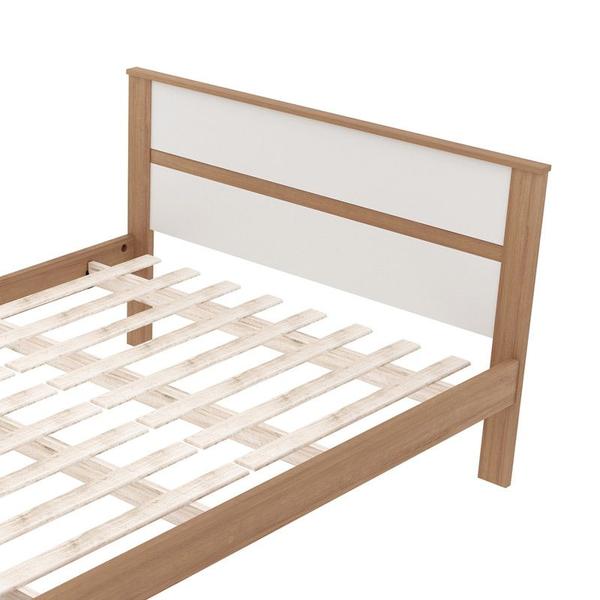 Imagem de Cama de Casal CM8005 Para Colchão de 138x188cm Amêndoa/Branco Tecnomobili