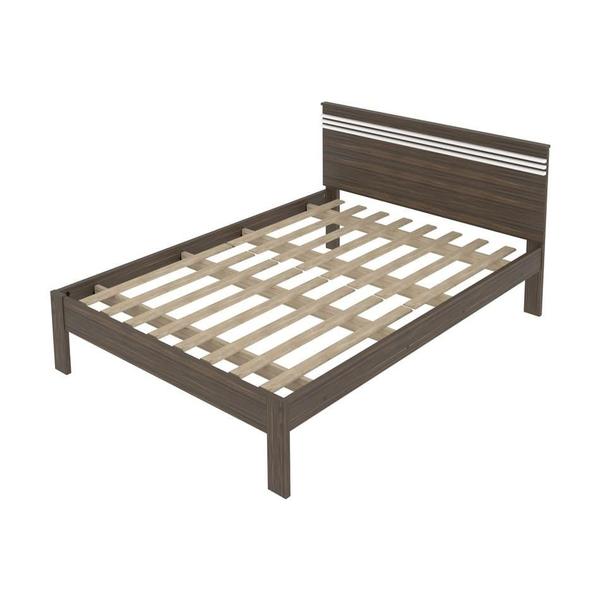 Imagem de Cama de Casal CM8009 Nogal/Branco Tecnomobili