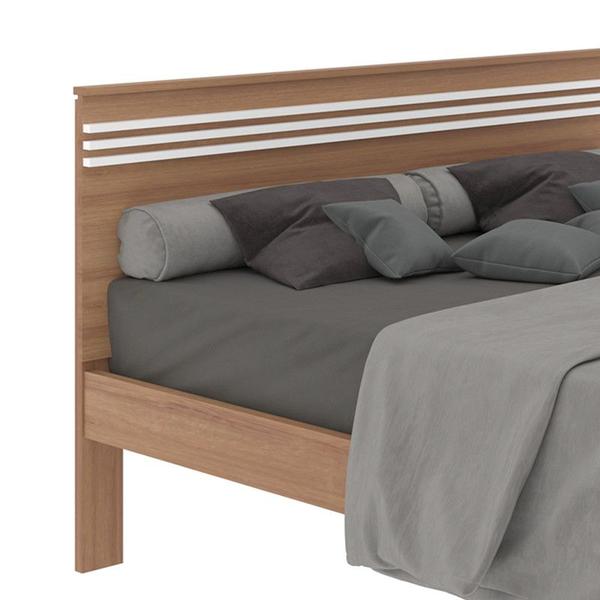 Imagem de Cama de Casal CM8009 Para Colchão de 138x188cm Amêndoa/Branco Tecnomobili