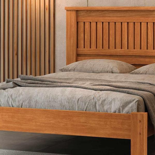 Imagem de Cama De Casal Com Cabeceira 100% MDF Com Colchão Nature Mônaco Fênix