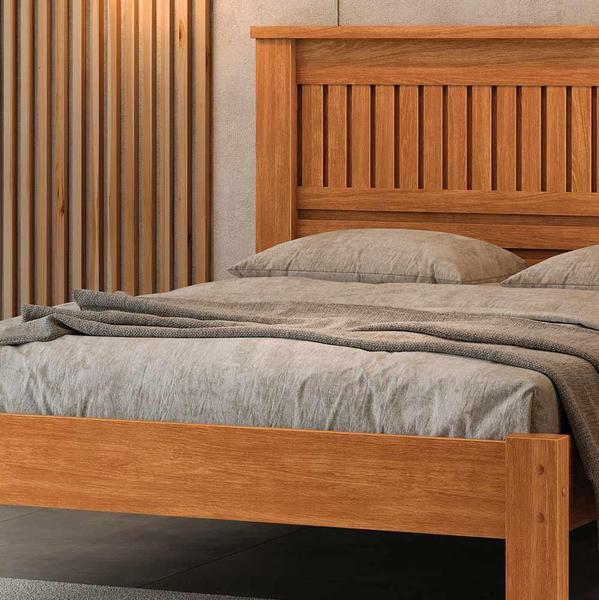 Imagem de Cama De Casal Com Cabeceira 100% MDF Com Colchão Nature Mônaco Fênix