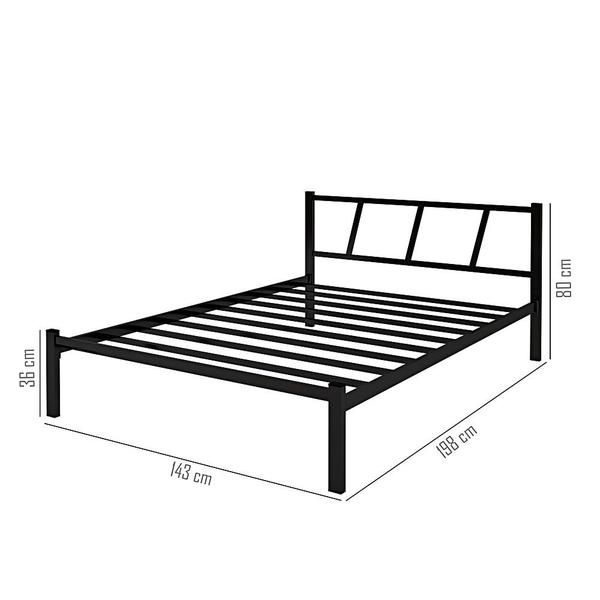 Imagem de Cama De Casal Helena 140cm Preto De Ferro