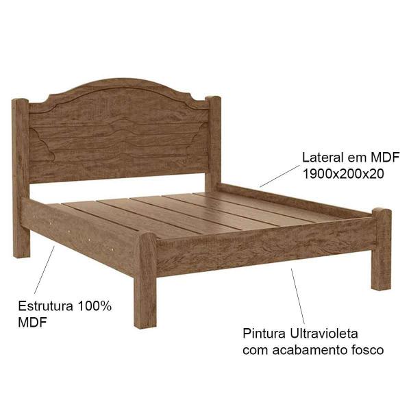 Imagem de Cama de Casal Madeira 5 Travessas 5 Ripas 100% MDF Master