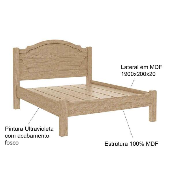 Imagem de Cama de Casal Madeira 5 Travessas 5 Ripas 100% MDF Master