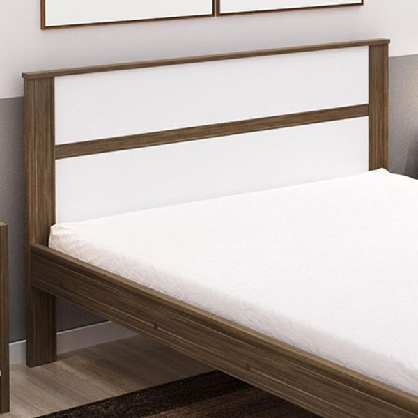 Imagem de Cama de Casal Madeira CM8005 Nogal/Branco - Tecno Mobili