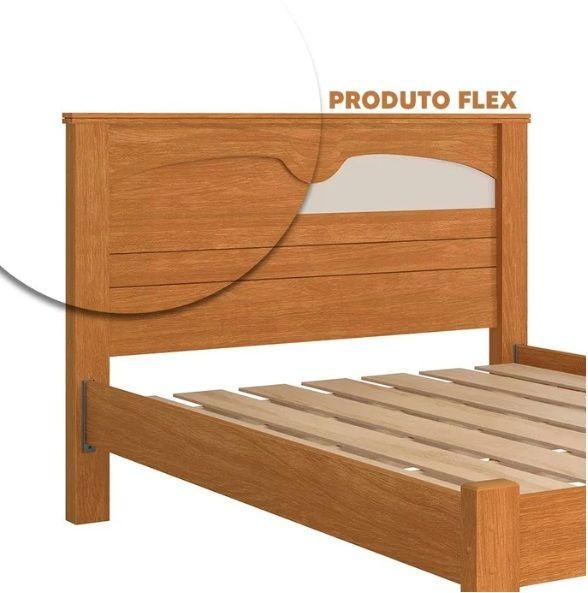 Imagem de Cama de Casal Mdf Nature Off White Flex Amsterdã Fênix