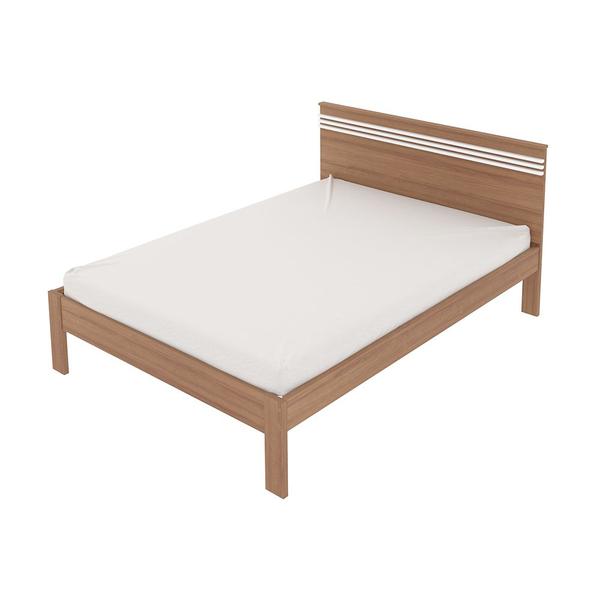 Imagem de Cama de casal MDP CM8009 Amendoa/Branco G69 - Gran Belo