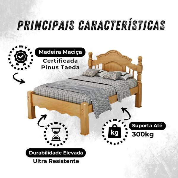 Imagem de Cama De Casal Moderna Andressa Com Mel