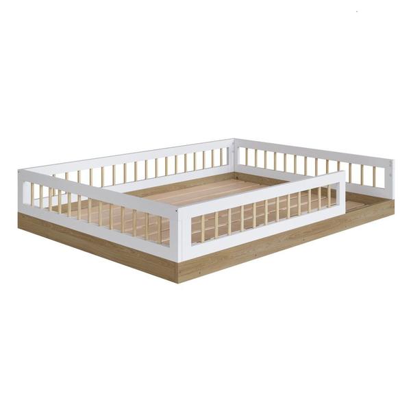 Imagem de Cama De Casal Montessoriana Aveiro Oak/ Branco - Completa Móveis