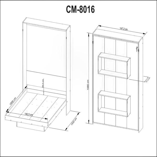 Imagem de Cama De Casal Multifuncional Articulável Com 2 Prateleiras