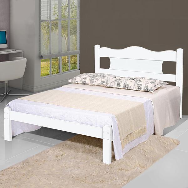 Imagem de Cama de Casal Munique 100% Mdf 110201 Branco - Gabrielli Móveis