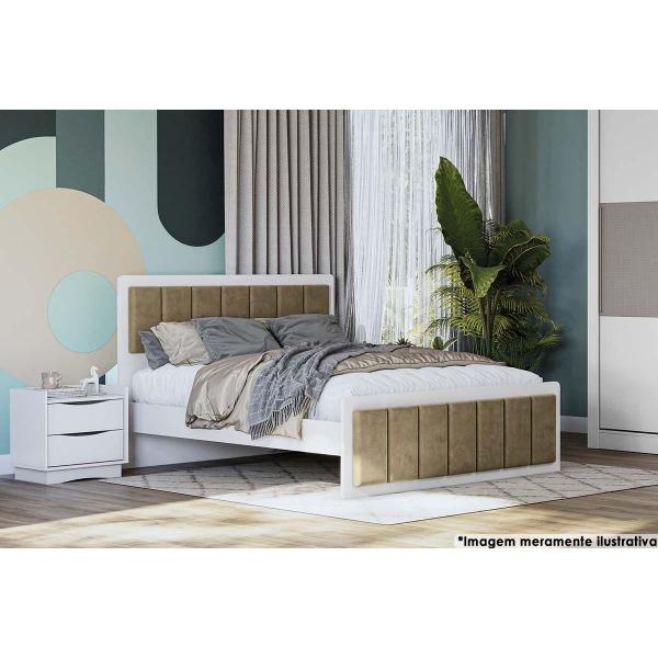 Imagem de Cama de Casal N830 p/ Colchão 158cm Branco - Kappesberg