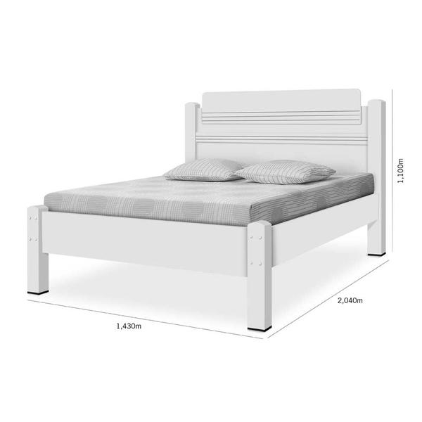 Imagem de Cama de Casal Paris 100% Mdf 158201 Branco - Gabrielli Móveis