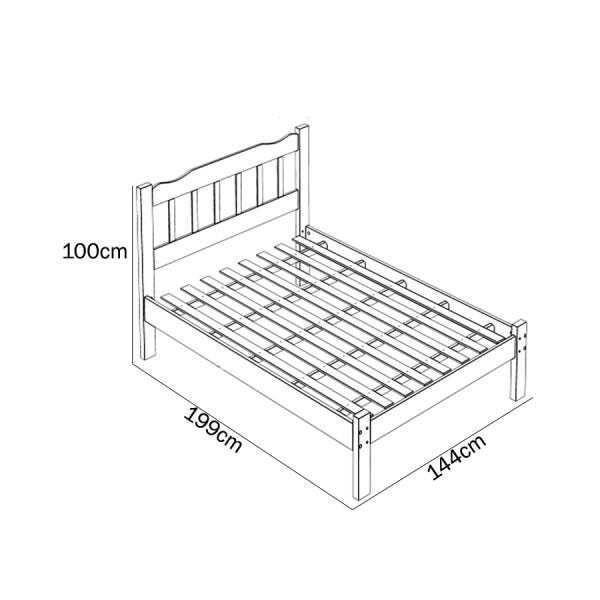 Imagem de Cama de Casal Perola de Madeira Maciça Reforçada Imbuia