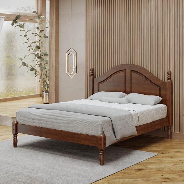 Imagem de Cama de Casal Queen 214cm x 170cm com pés torneados Ouro Café Madeira Pinus - Finestra