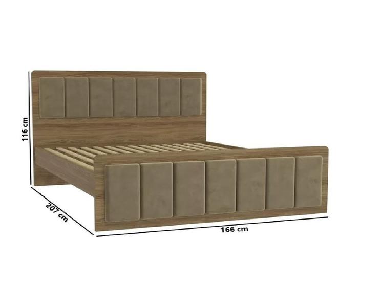 Imagem de Cama De Casal Queen Em Mdp 198x158cm Revestido Em Ef