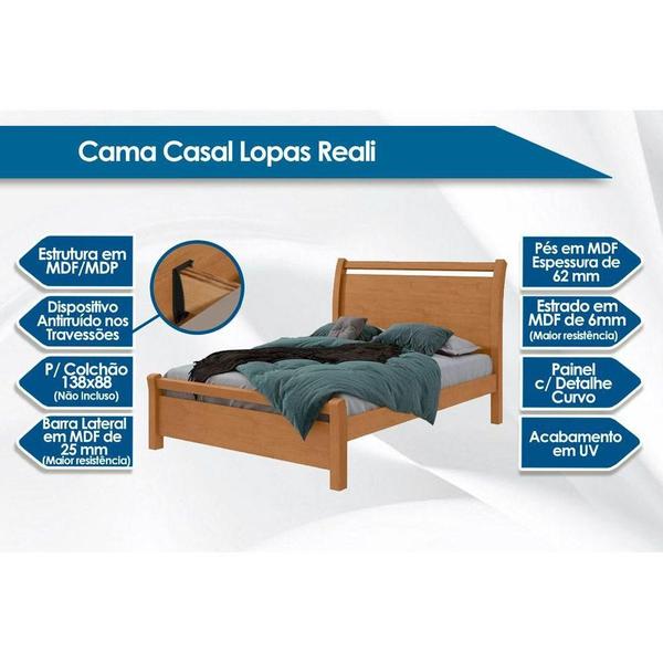 Imagem de Cama de Casal  Reali Branco - Lopas