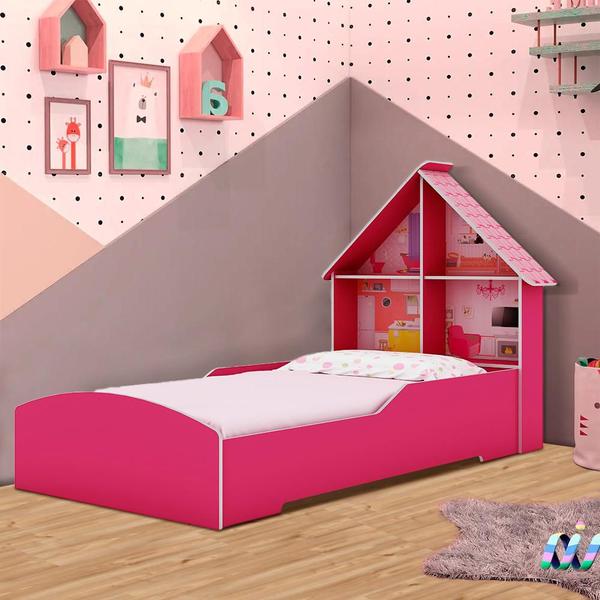 Imagem de Cama De Criança Montessoriana Solteiro Com Colchão Pink Ploc Charlie Shop Jm