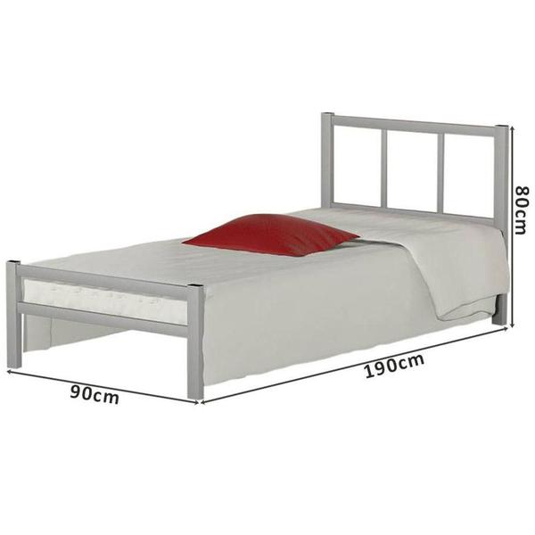 Imagem de Cama de ferro tubular solteiro resistente Laís 88