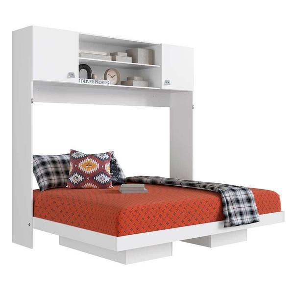 Imagem de Cama De Parede Dobrável Com 4 Nichos Branco Kulci Shop Jm