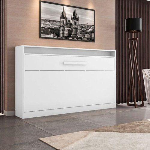 Cama de parede solteiro framar branco brilho Imagem de Cama de parede solteiro framar branco brilho