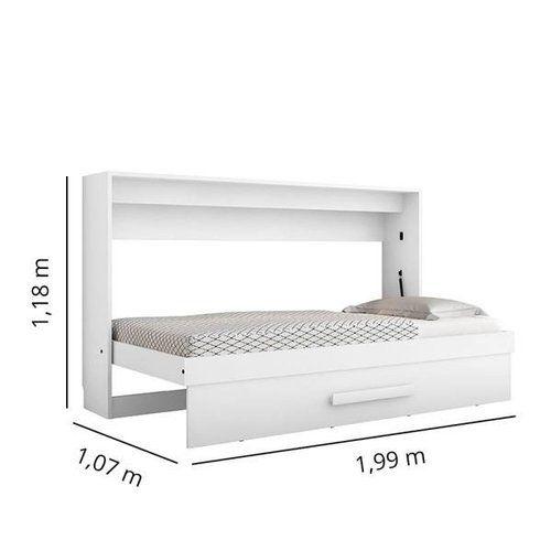 Cama de parede solteiro framar branco brilho Imagem de Cama de parede solteiro framar branco brilho