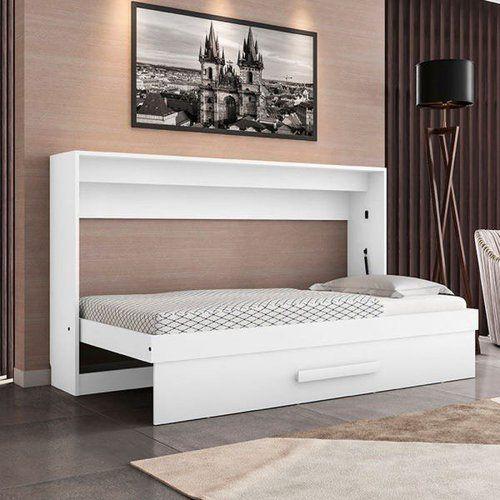 Cama de parede solteiro framar branco brilho Imagem de Cama de parede solteiro framar branco brilho