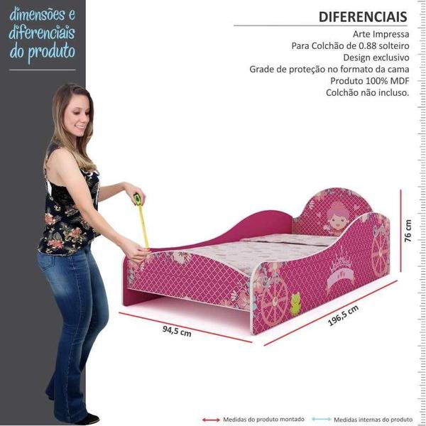 Imagem de Cama de Princesa Infantil Menina Gelius Pink Plock