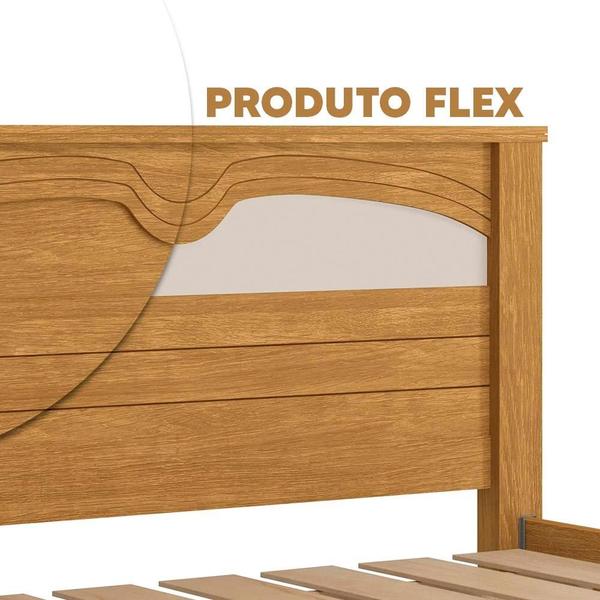 Imagem de Cama De Solteiro 100% MDF Com Colchão Cinamomo Off White Flex Pilut Shop JM