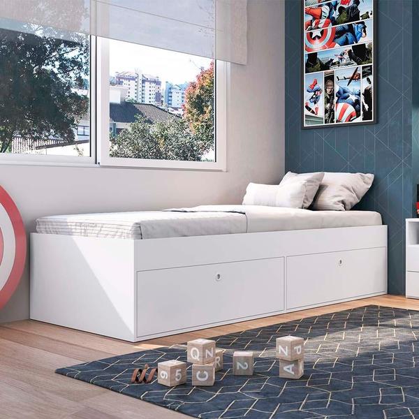 Cama De Solteiro 4 Portas Branco Com Colchão Tokio Art In Móveis Imagem de Cama De Solteiro 4 Portas Branco Com Colchão Tokio Art In Móveis