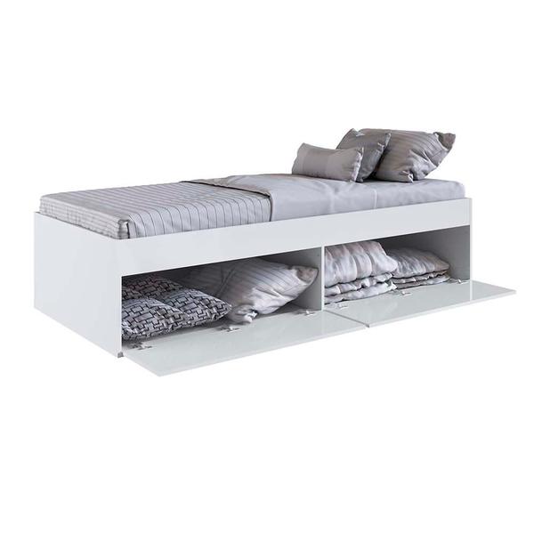 Cama De Solteiro 4 Portas Branco Com Colchão Tokio Art In Móveis Imagem de Cama De Solteiro 4 Portas Branco Com Colchão Tokio Art In Móveis