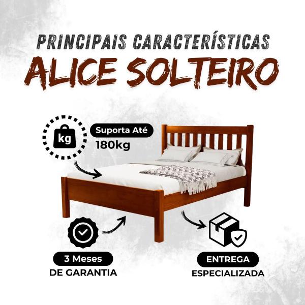 Imagem de Cama de Solteiro Alice na Cor Avelã